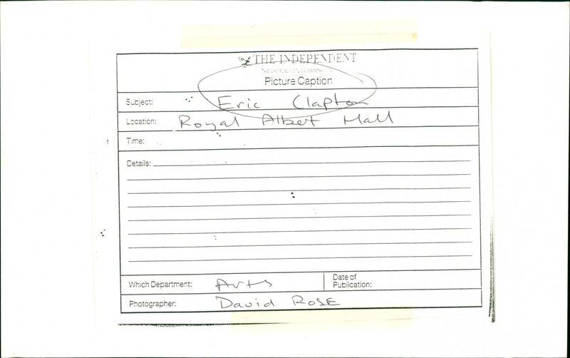 Eric Clapton - Vintage Photograph