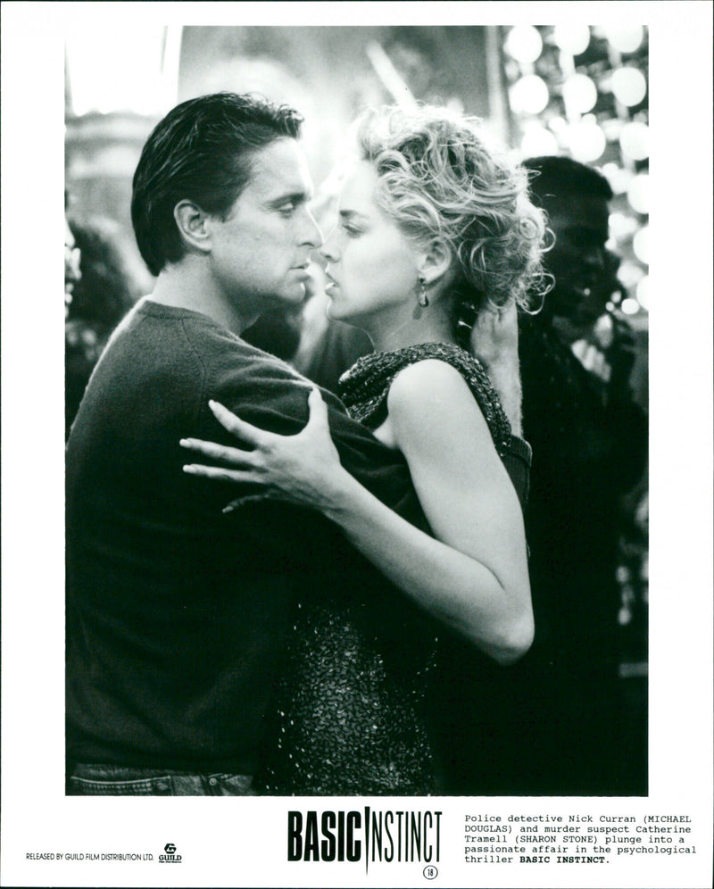 Michael Douglas and Sharon Stone in Basic Instinct - Vintage Photograph