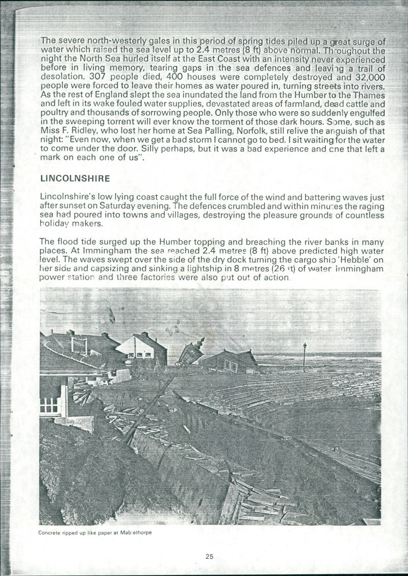 Flood in Lincolnshire - Vintage Photograph