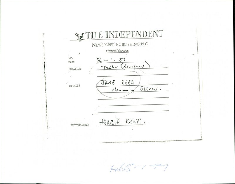 Jane Reed - Vintage Photograph