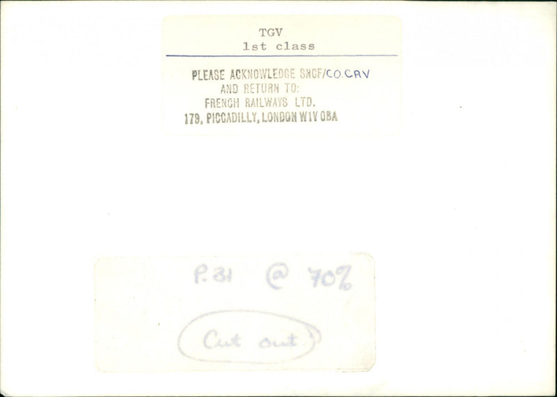 TGV 1st class - Vintage Photograph