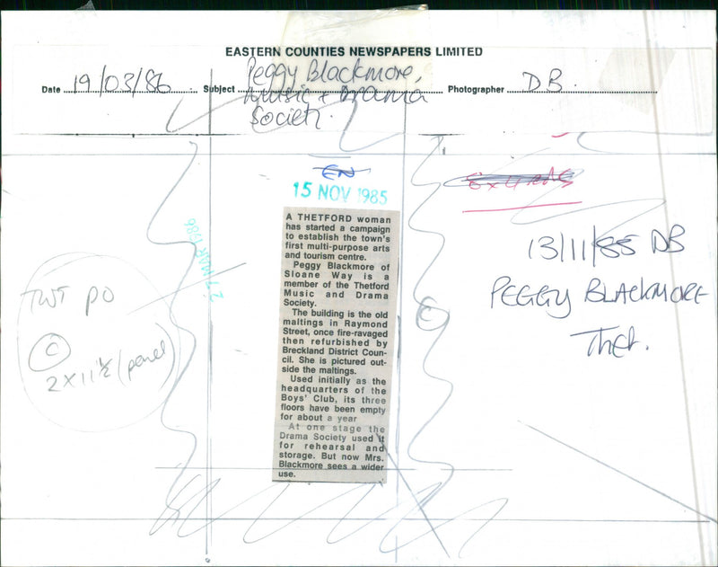 1986 STAGE MEMBER MUSIC - Vintage Photograph