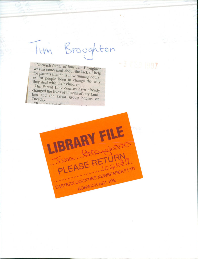 Tim Broughton - Vintage Photograph