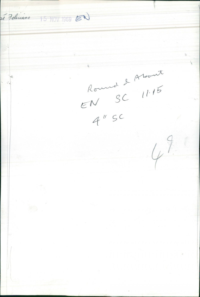 Blind musician Jose Feliciano - Vintage Photograph