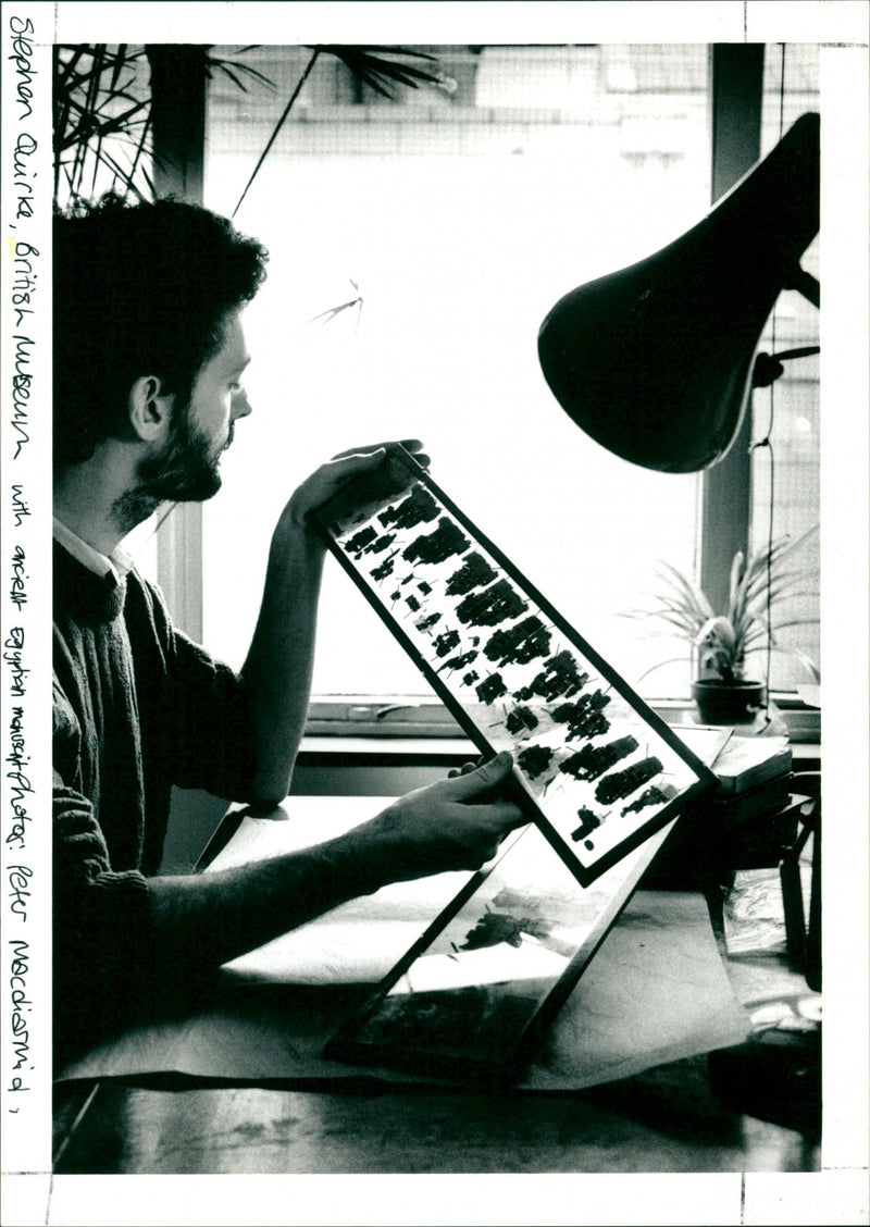 Stephen Quirke, British Museum with Egyptian musician - Vintage Photograph