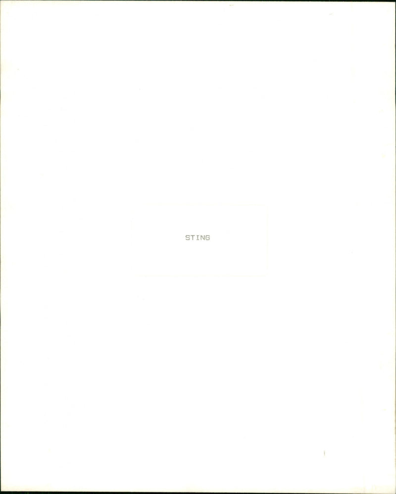 Sting - Vintage Photograph