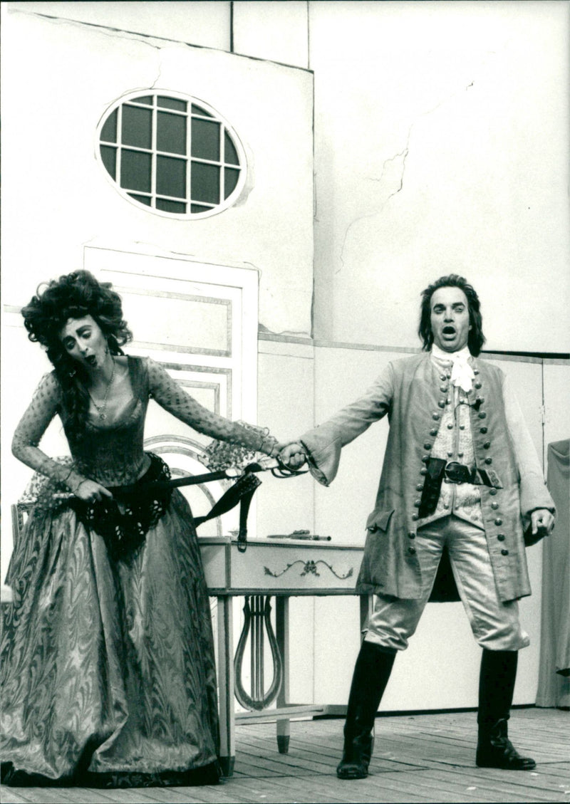 Stockholm Park Theater, "Figaro - a rococo musical", Marianne Myrsten and BjÃ¶rn Eduard - Vintage Photograph