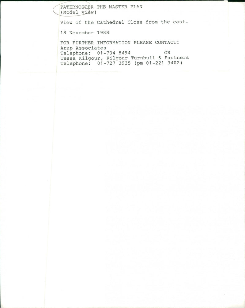 Paternoster Model View - Vintage Photograph