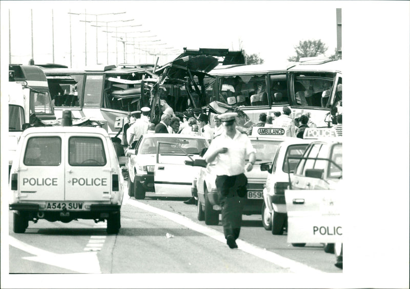 M4 Bus Crash, Heston - Vintage Photograph