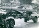 A trailer with a SAM-2 surface-to-air missile shows up in the military section of the Republic Day parade in New Delhi - Vintage Photograph