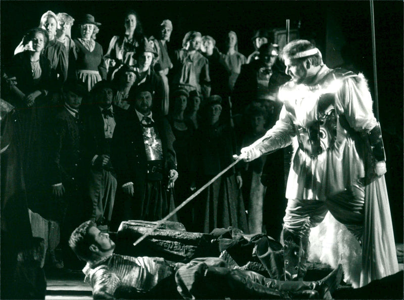 Ben Heppner and Tord Wallström in Teater Opera 1989 of Lohengrin - Vintage Photograph