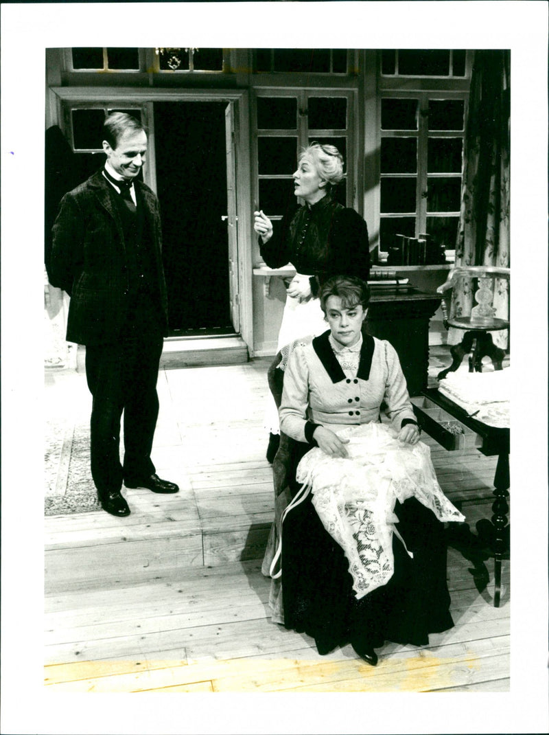 Sten ElfstrÃ¶m, Anita Dahl and Anna Carlson in Easter by August Strindberg at Upsala Stadsteater - Vintage Photograph