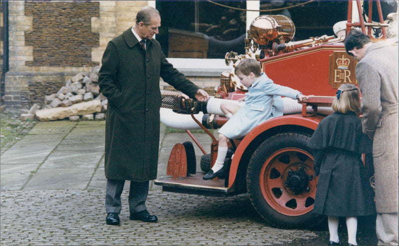 Prince William with Prince Philip and Prince Charles - Vintage Photograph