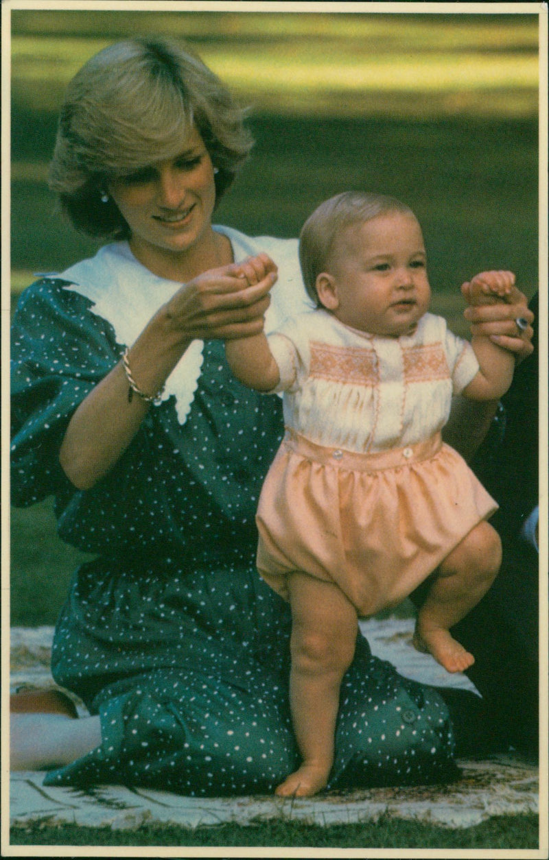 Prince William with Princess Diana - Vintage Photograph