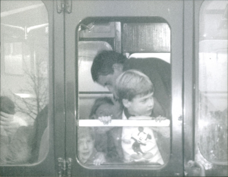 Prince William with Prince Harry enjoy their train trip - Vintage Photograph