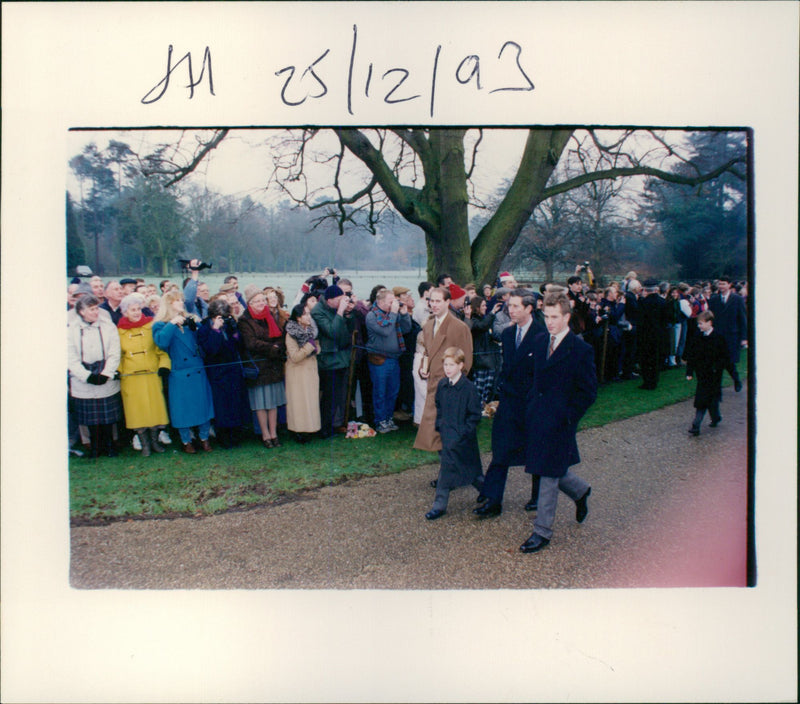 Prince Charles and sons Princes William and Harry with Prince Edward and Peter Phillips - Vintage Photograph