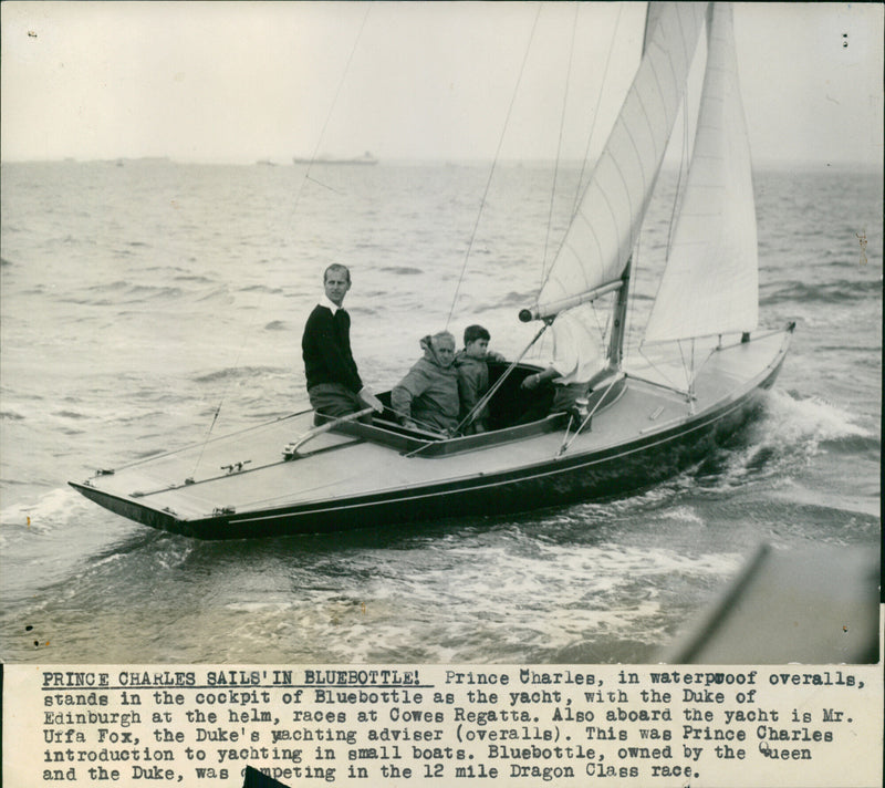 Prince Charles sails' in Bluebottle - Vintage Photograph