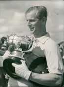 The Duke of Edinburgh receives trophy - Vintage Photograph
