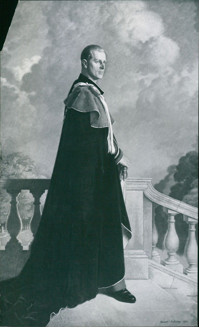 Duke of Edinburgh by painter Edward Halliday - Vintage Photograph