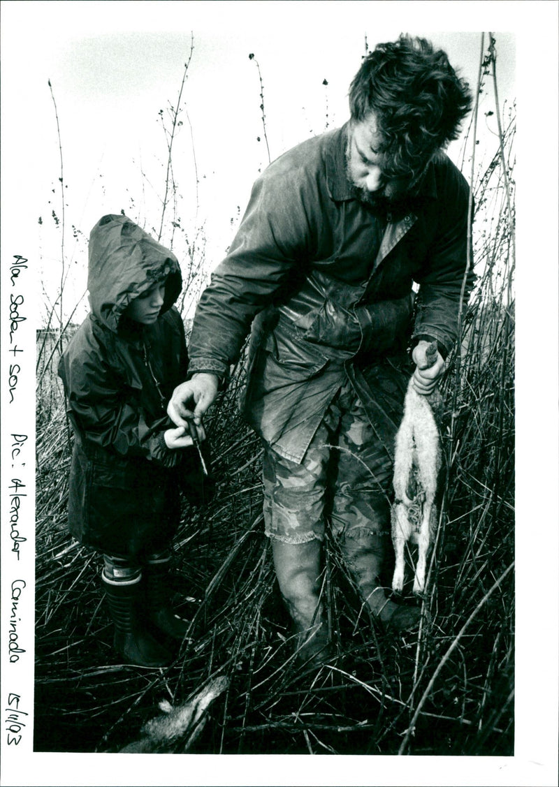 Rabbit Hunting - Vintage Photograph