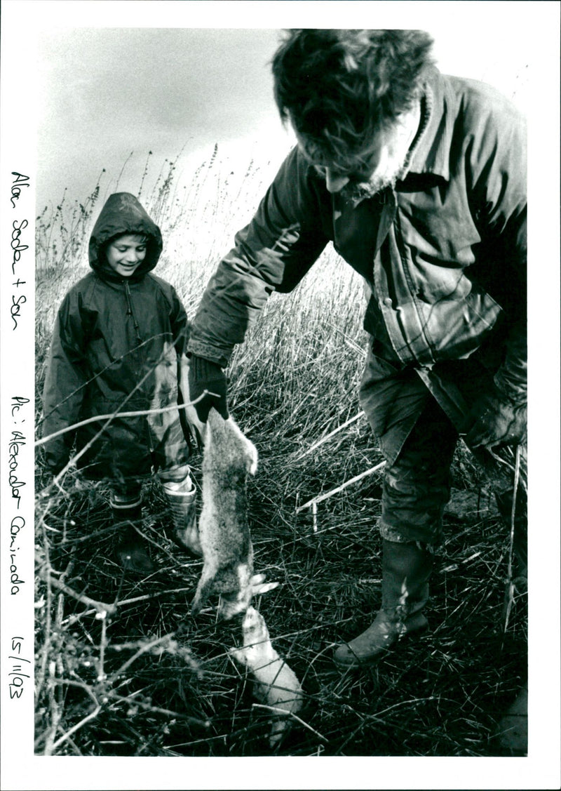 Rabbit Hunting - Vintage Photograph