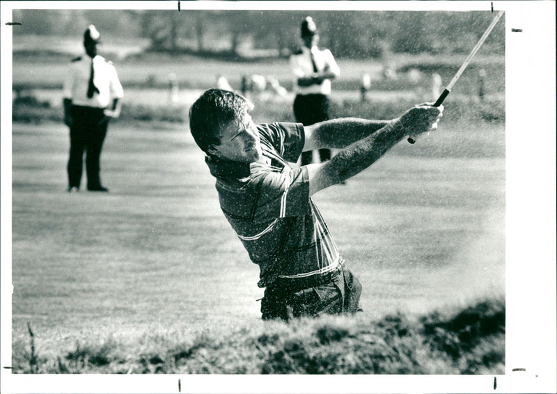 Golfer Nick Faldo on 15th European Open golf tournament - Vintage Photograph