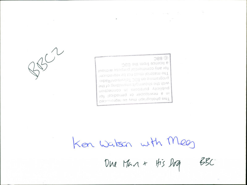 Ken Watson with Meg in BBC's One Man and His Dog - Vintage Photograph