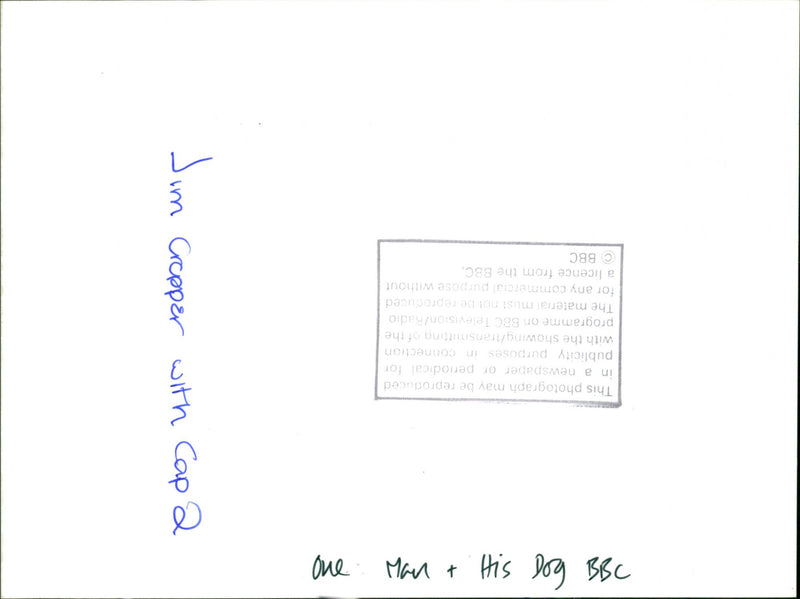 Jim Grepper with Cap 2 in BBC's One Man and His Dog - Vintage Photograph