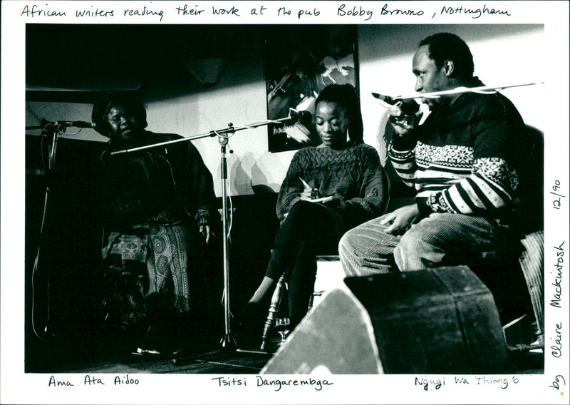 African Writers: Ama Ata Aidoo, Tsitsi Dangarembga and Ngugi Wa Thing'o - Vintage Photograph