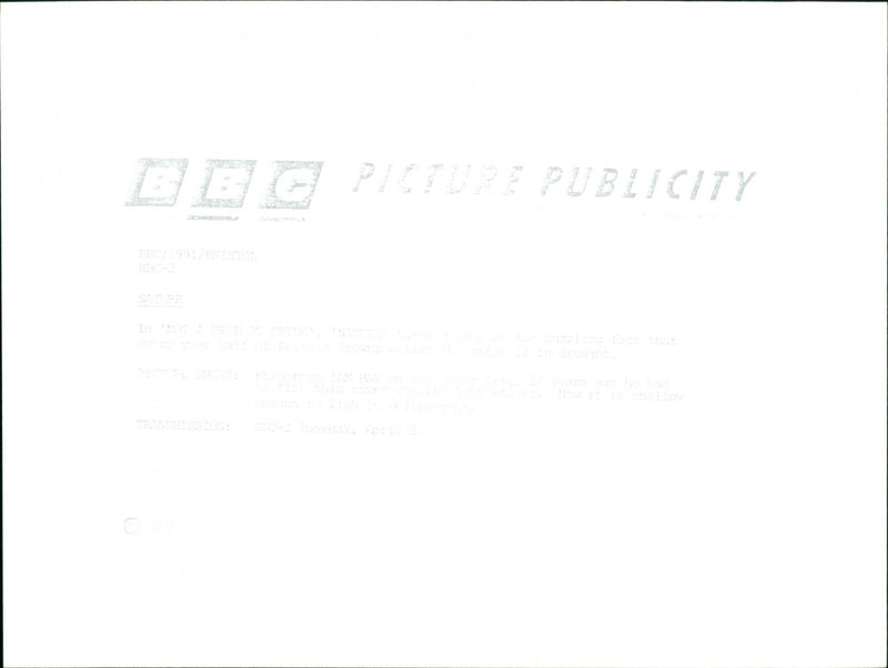 Fisherman Ian Hay in BBC's Nature: Not A Drop To Drink - Vintage Photograph