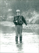 Fisherman Ian Hay in BBC's Nature: Not A Drop To Drink - Vintage Photograph