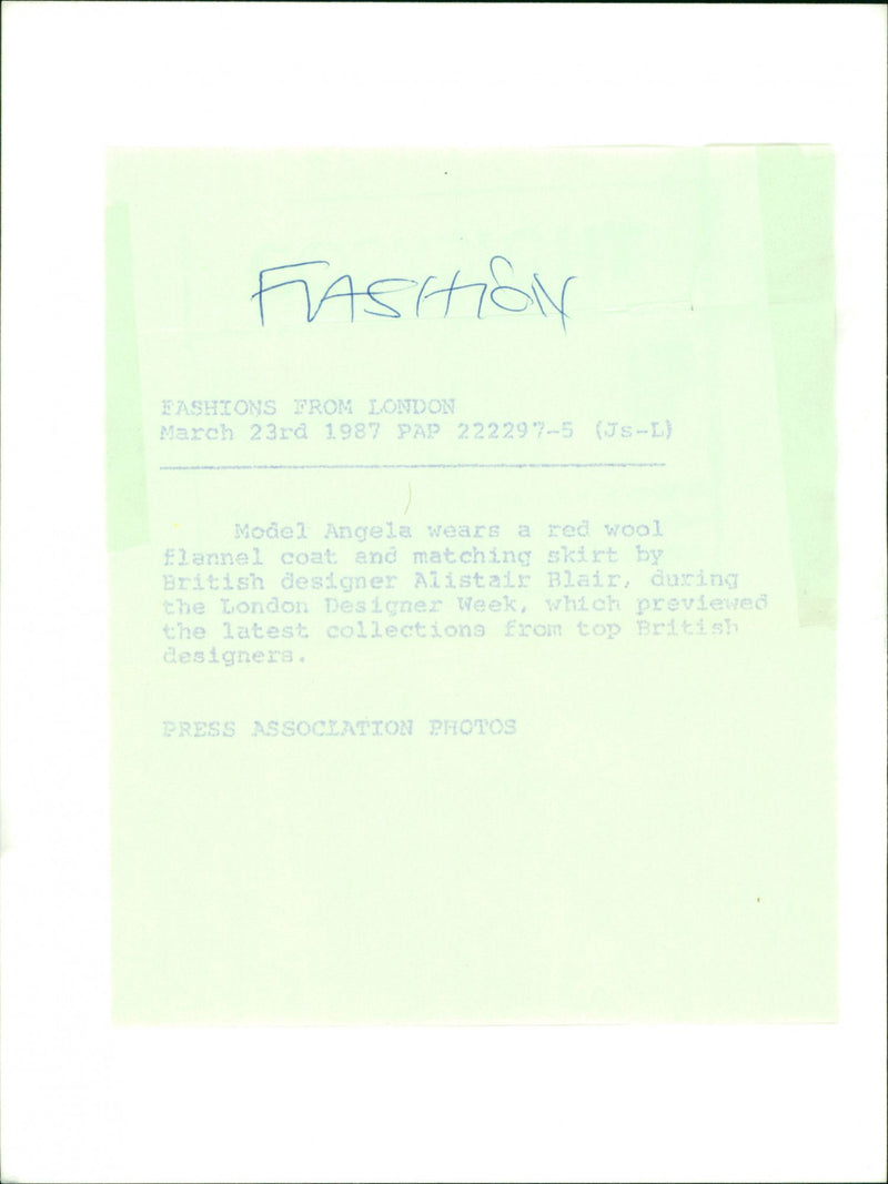 London Fashion Week 1987 - Vintage Photograph