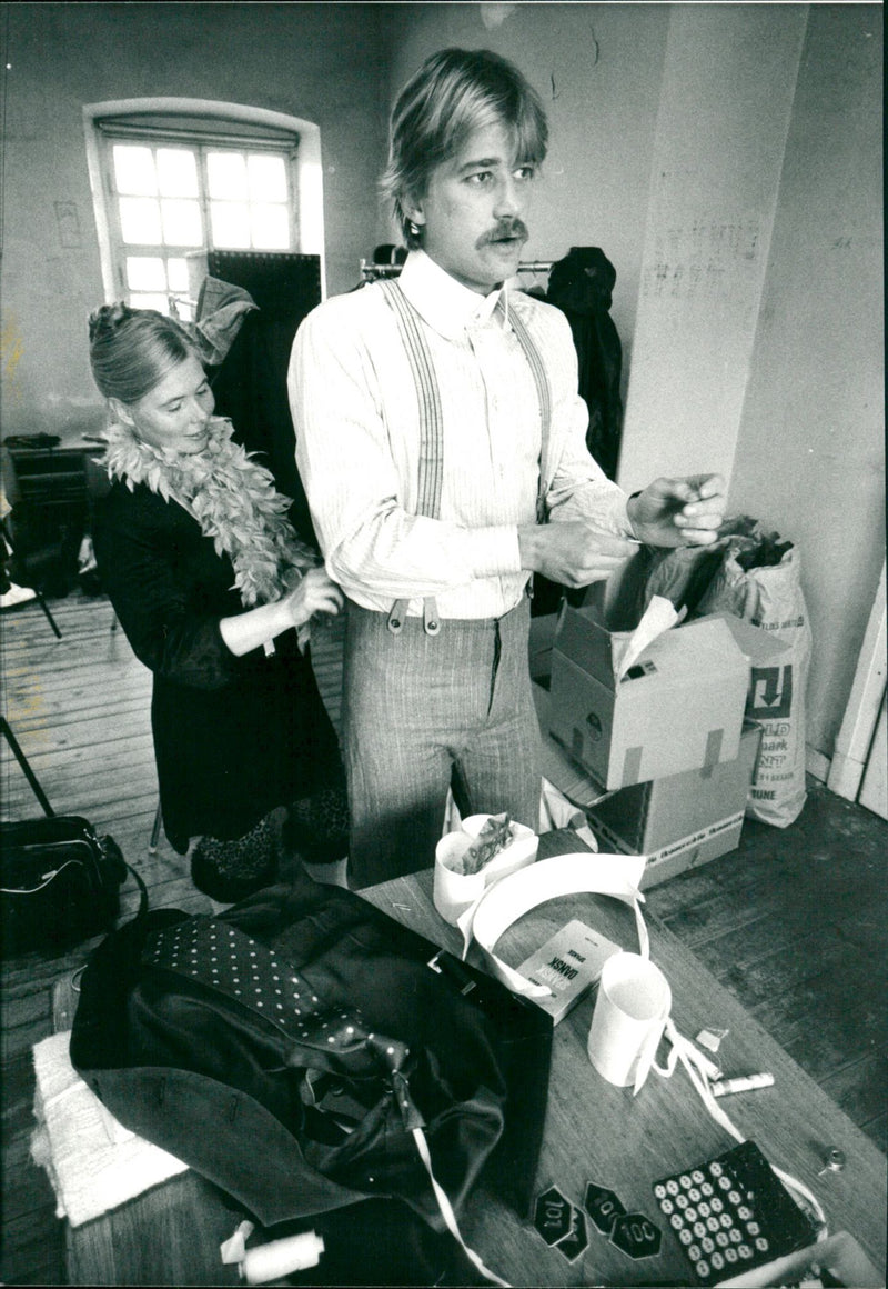 Hans Klinga, Hjert in the film Hjert and Tector, and the clothes creator Ulla-Britt SÃ¶derlund, Oscar winner in clothes - Vintage Photograph