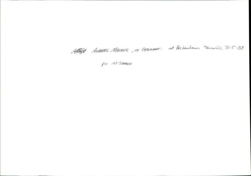 Andreas Maurer
Tennis Player - Vintage Photograph