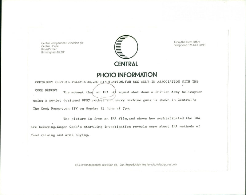 1984 SOVIET BRITISH FILM PRESS TELEVISION - Vintage Photograph