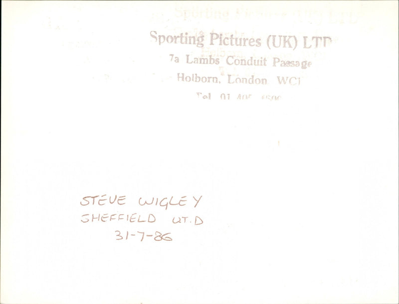 Steve Wigley - Vintage Photograph