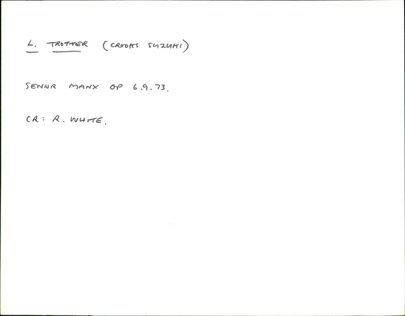 Les Trotter (Crooks Suzuki) - Vintage Photograph