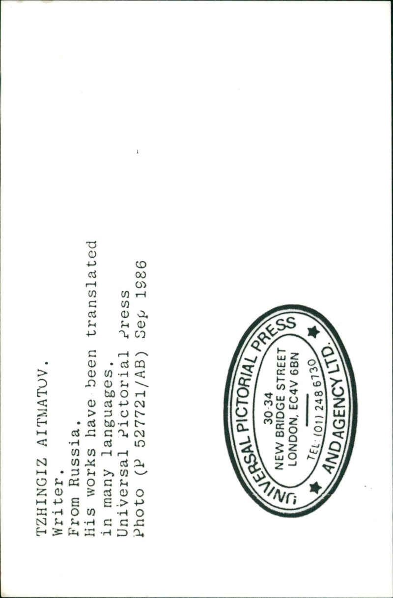 1986 RUSSIA WRITER - Vintage Photograph