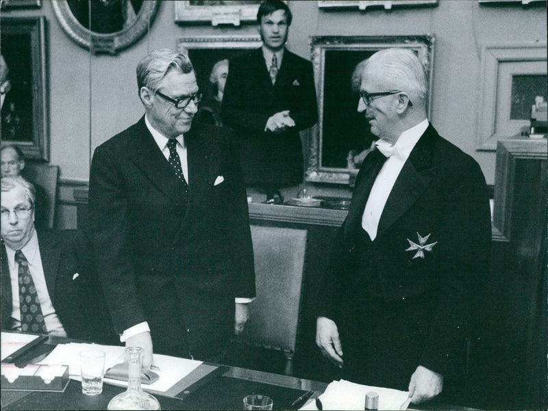 Rolf Edberg with Erik Lundberg - Vintage Photograph