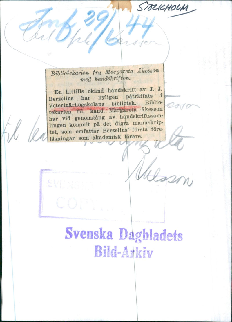 Stockholm Pictures: Veterinary College - Vintage Photograph