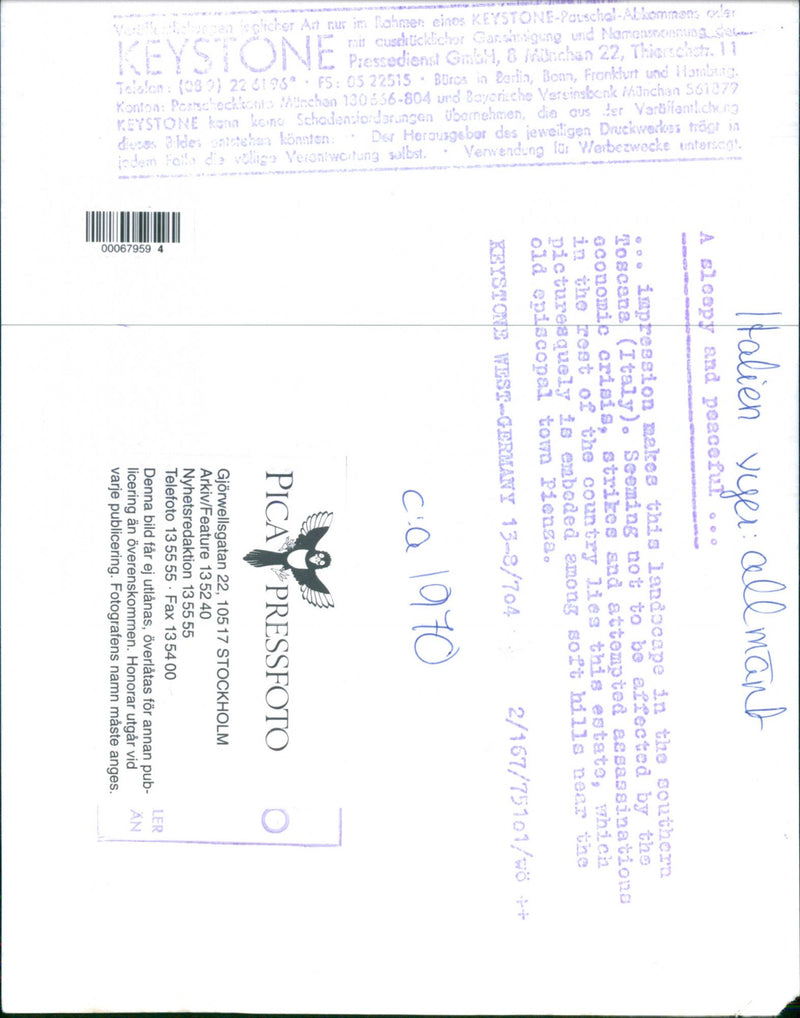 Landscape in the Southern Tuscany (Italy) - Vintage Photograph