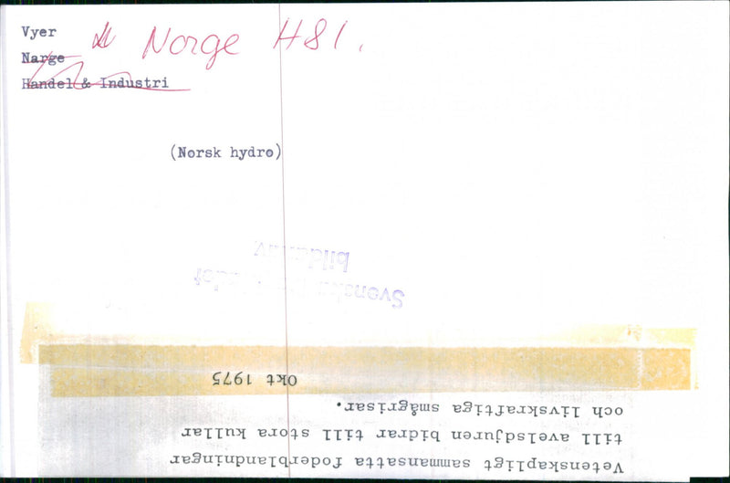 Norsk Hydro - Vintage Photograph