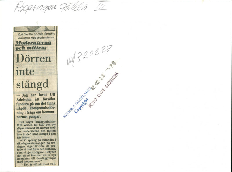 The Government of the Community, Rolf Wirtén - Vintage Photograph