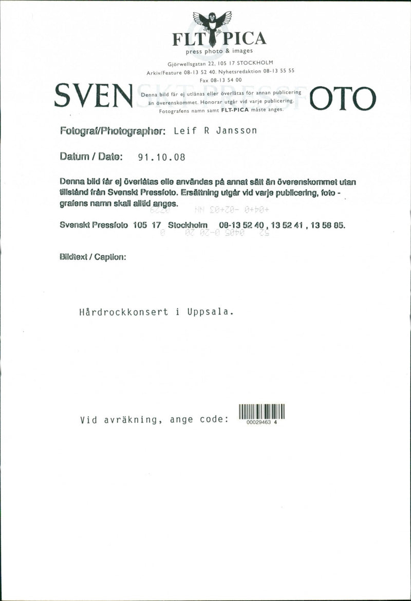 Hard rock concert in Uppsala - Vintage Photograph