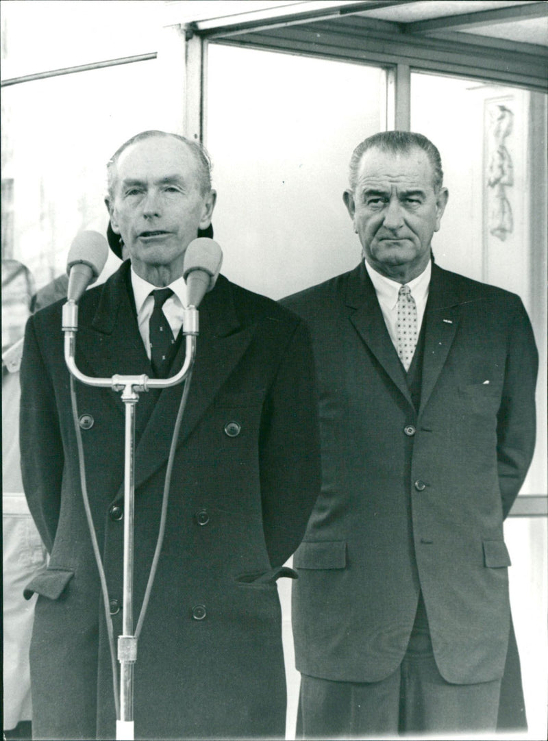 Prime Minister Sir Alec Douglas-Home and President Lyndon B. Johnson - Vintage Photograph