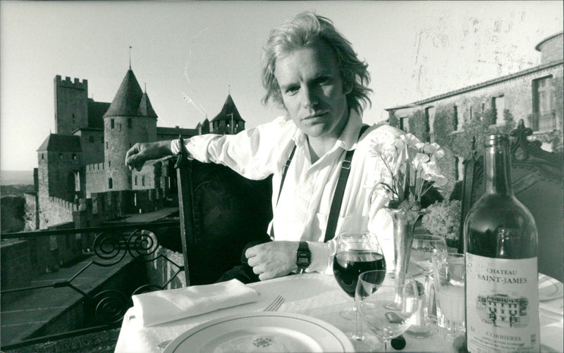 Sting takes a break during the filming of The Bride - Vintage Photograph