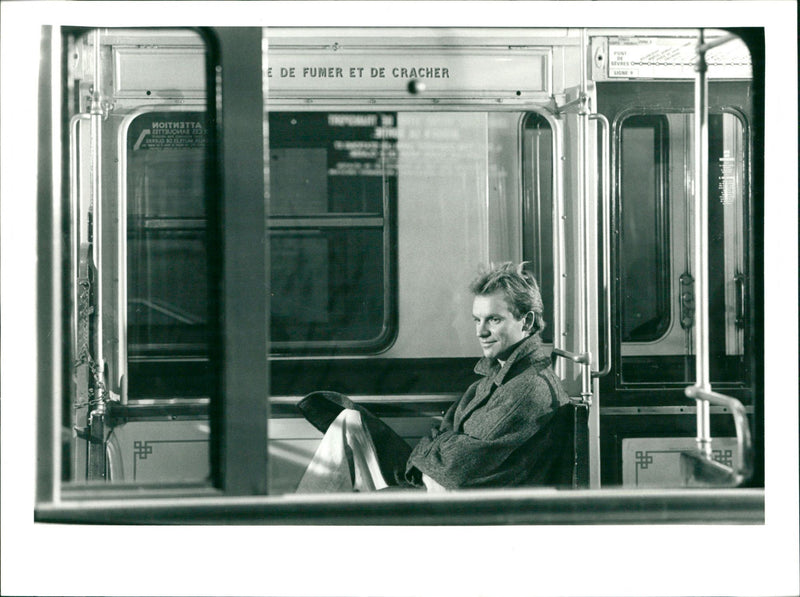 Sting participates in the French TV program "Johnny Metro Blues" in Paris Metro - Vintage Photograph