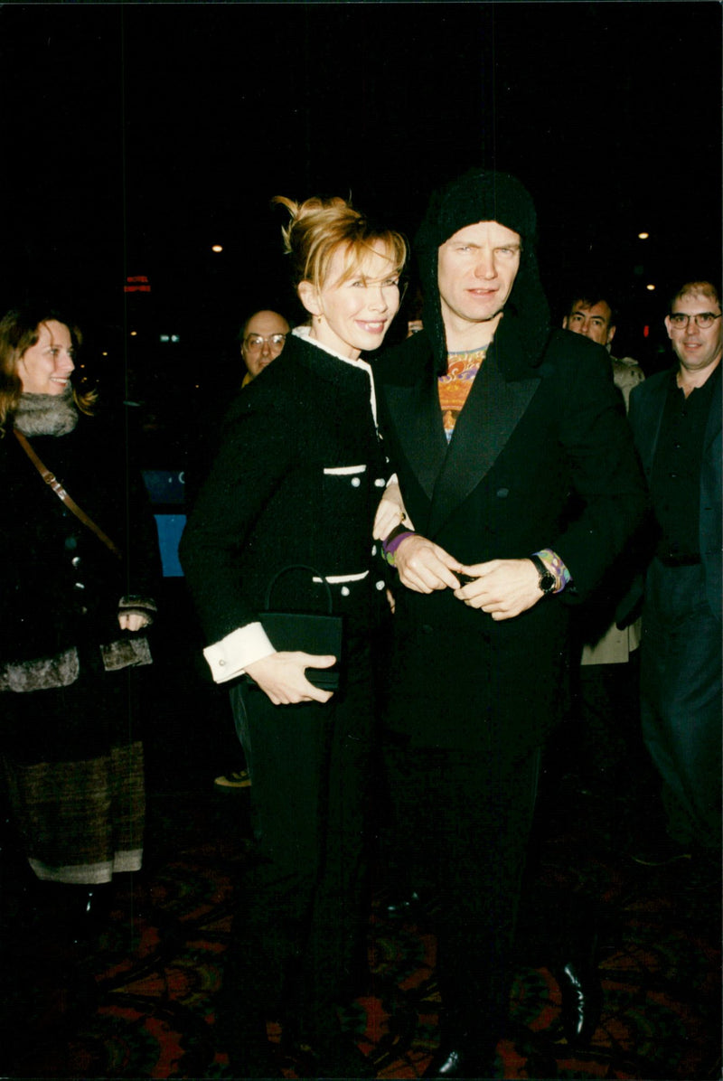 Sting with his wife Trudie Styler at the premiere of "Gentlemen DonÂ´t Eat Poets" - Vintage Photograph