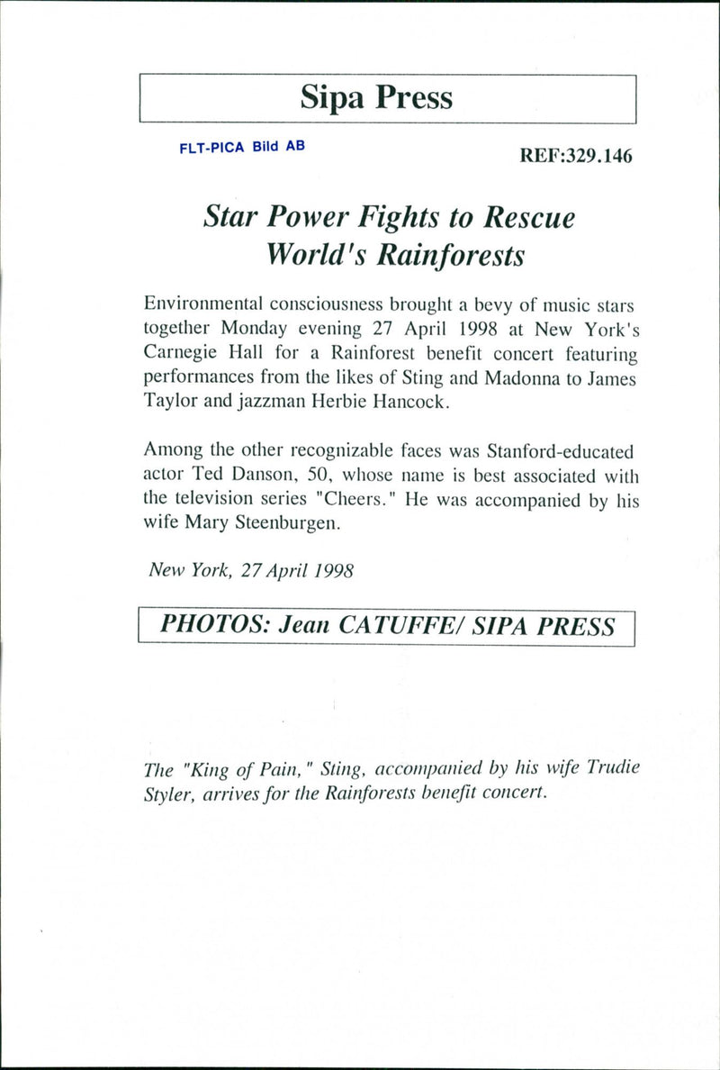 Trudie Styler and Sting - Vintage Photograph