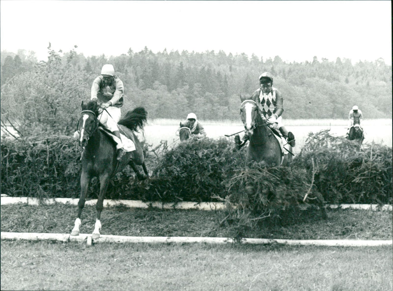 Equestrian Lars Kelp and Oviedo in Swedish Grand National - Vintage Photograph
